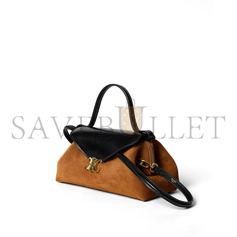 Ce1i*e SMALL FLAIR IN SUEDE CALFSKIN AND GLOSSY LAMBSKIN L10BF5E40.04FL (24*12*9cm)